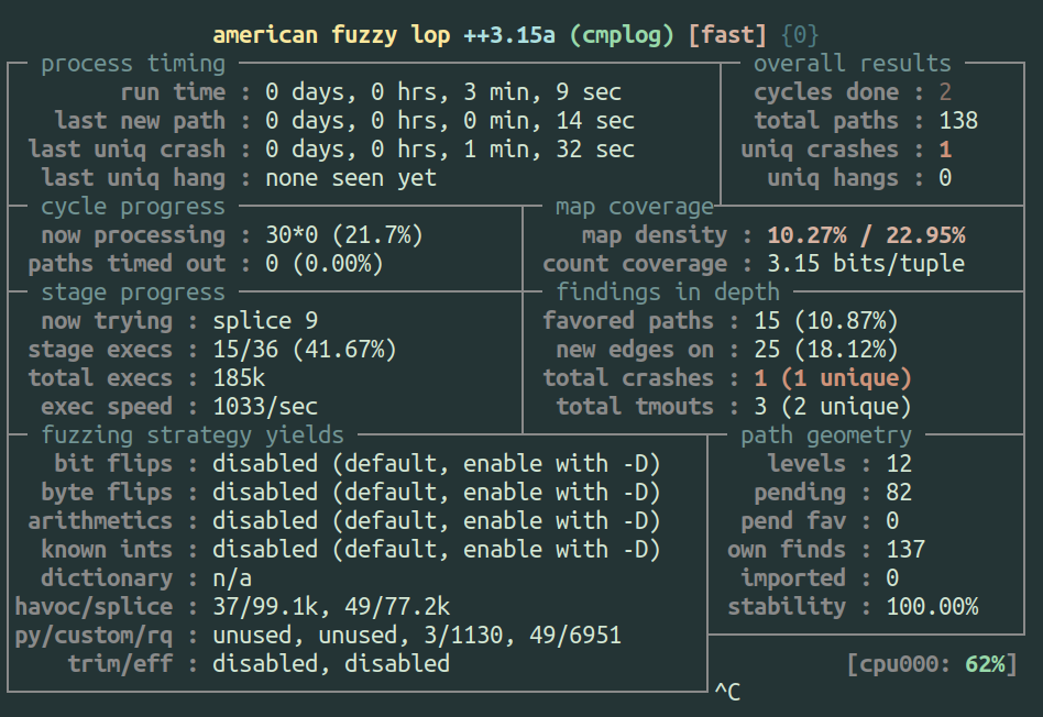 Fuzzing with cmplog